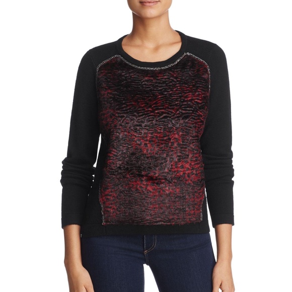 Elie Tahari Sweaters - Elie Tahari Women's Black Shanaya fur Sweater new Elie Tahari Sweaters - Elie Tahari Women's Black Shanaya fur Sweater new